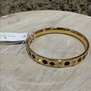 Kate Spade Gold Bracelet with Black and Crystal Accents